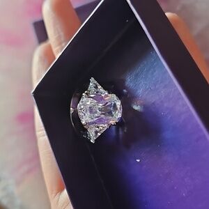 Elegant Silver Crystal Ring Palm Beach Jewelry By Seta Silver